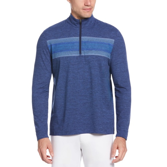 Ben Hogan Men's and Big Men's Multi Stripe Chest Print 1/4 Zip Golf Sweater - Picture 1 of 3
